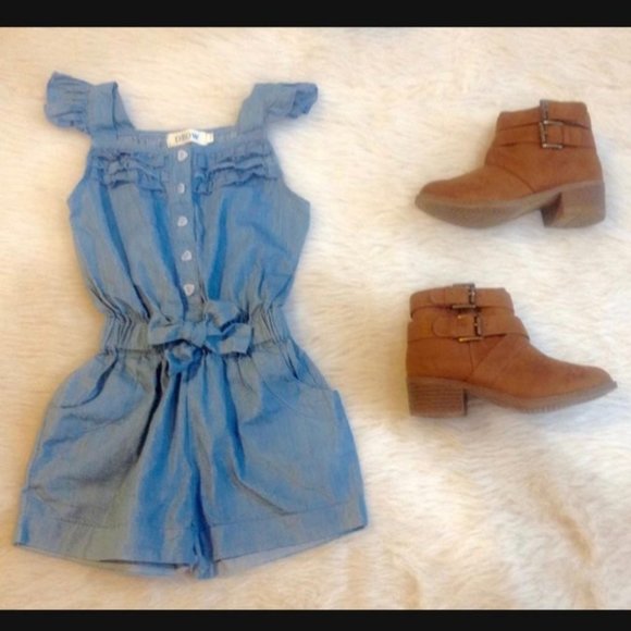 Jumpsuit blue 5T/6T shoe boots 13